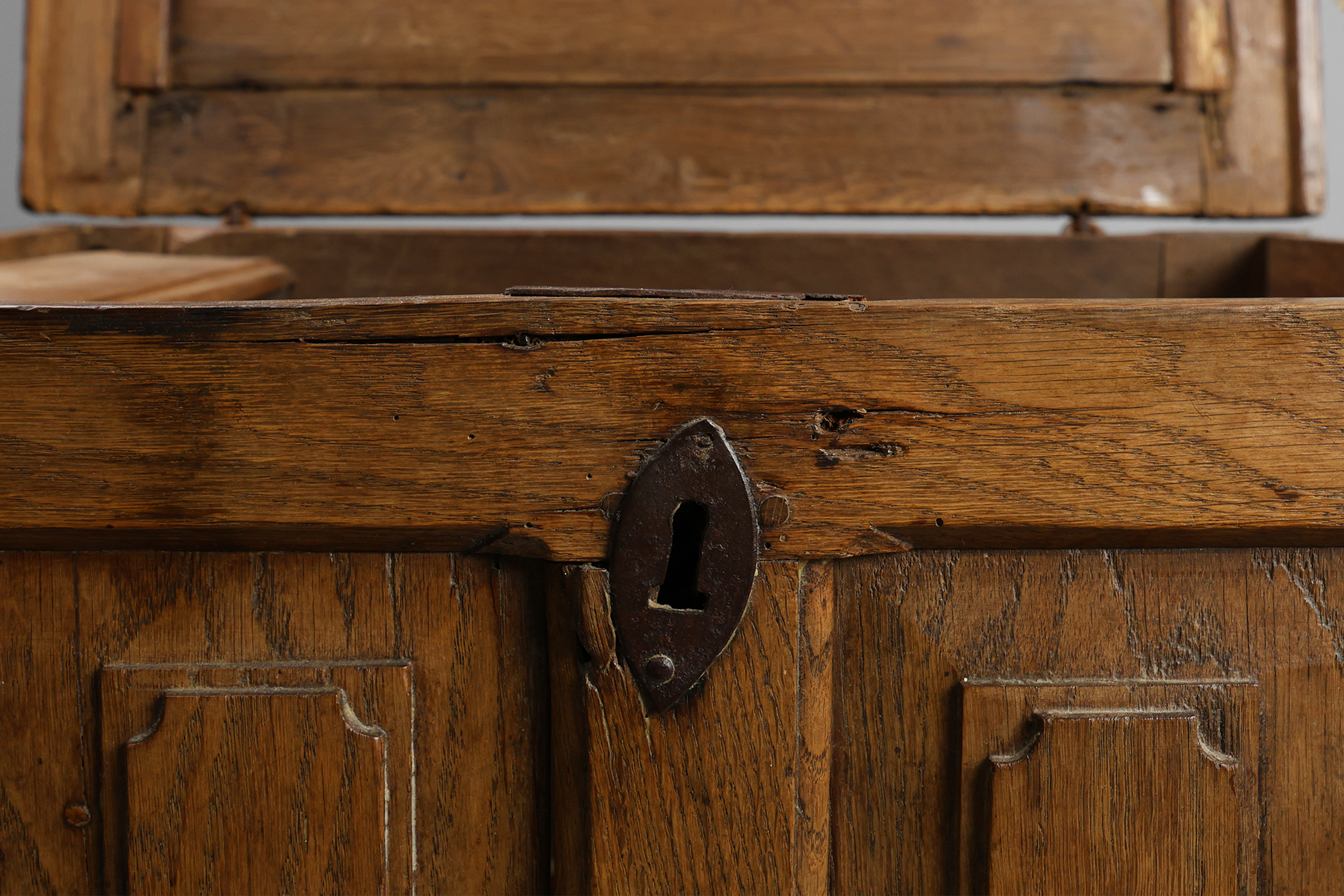 Rustic Oak paneled Trunk or chest, France 18th Centurythumbnail
